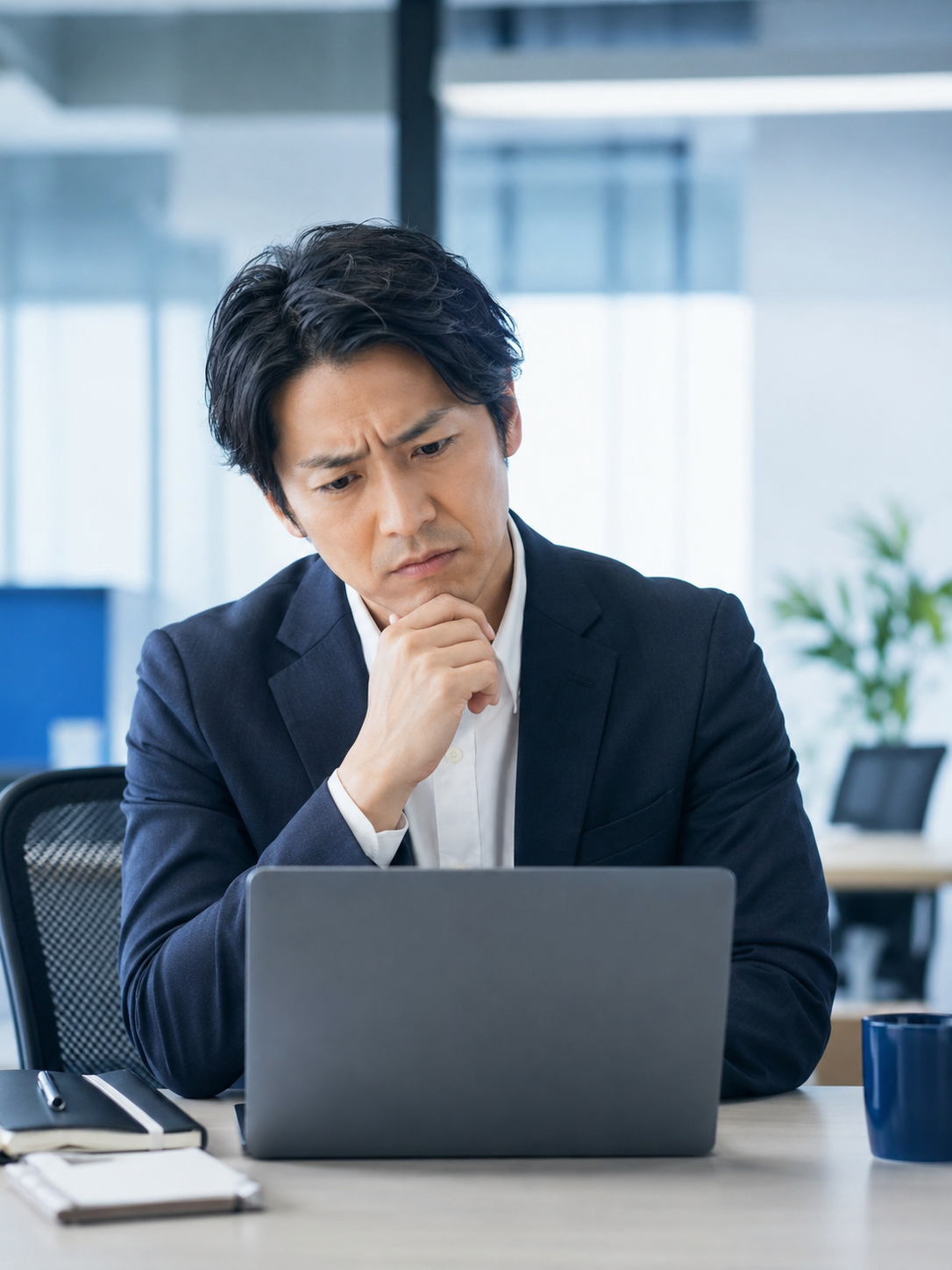 悩むビジネスパーソン