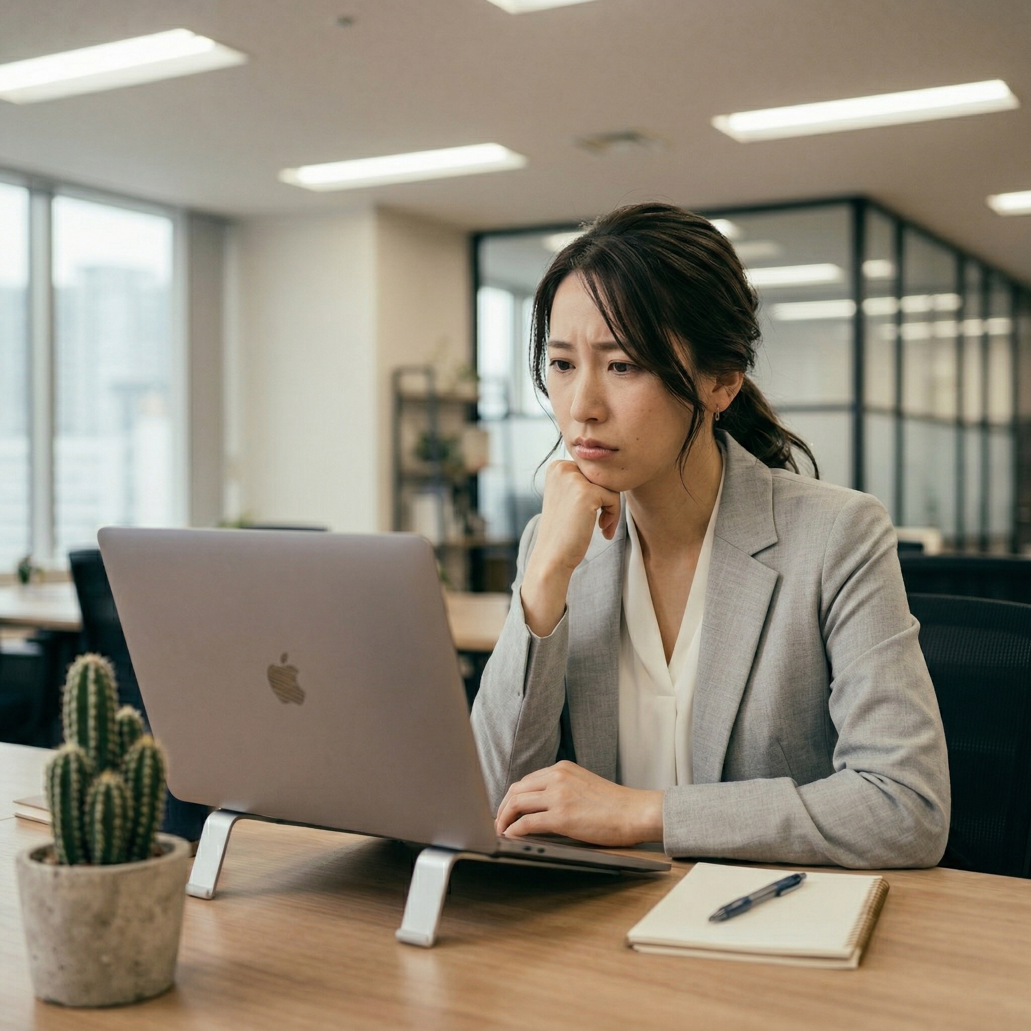 悩むビジネスパーソン